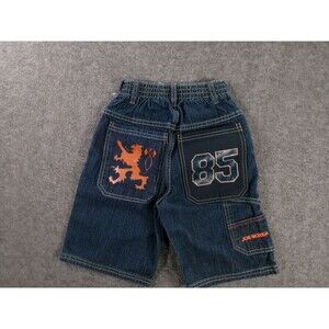 Joe Boxer Shorts Boy 5 Denim Cargo Lion 85 Pockets Elastic Waist Blue Cotton Y2K